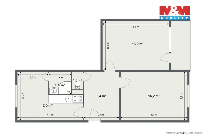 Prodej bytu 2+1, Karlovy Vary - Drahovice, Východní, 58 m2