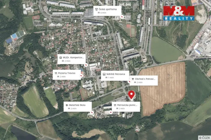 Pronájem bytu 2+kk, Praha - Petrovice, Kurčatovova, 43 m2