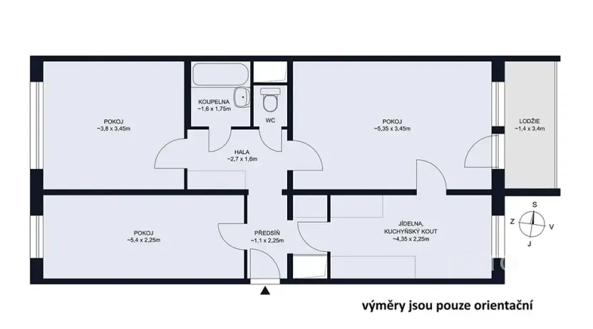 Prodej bytu 3+1, Praha - Chodov, Brodského, 72 m2