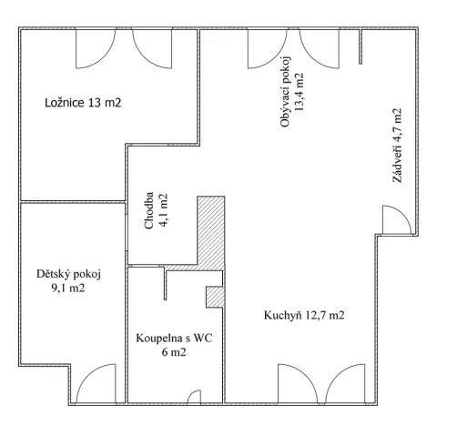 Pronájem bytu 3+kk, Moravany, 63 m2