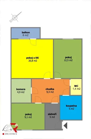 Pronájem bytu 3+kk, Brno, Kneslova, 74 m2