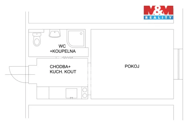 Pronájem bytu 1+kk, Zlín, Kvítková, 23 m2