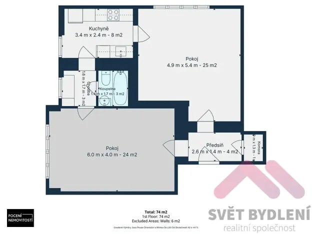 Pronájem bytu 2+1, Praha - Holešovice, U smaltovny, 74 m2