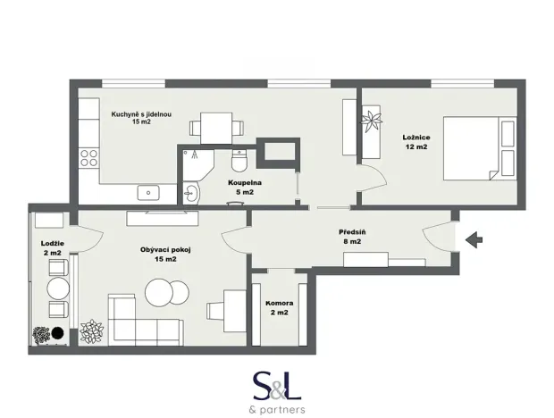 Pronájem bytu 2+1, Ústí nad Labem, Sibiřská, 59 m2