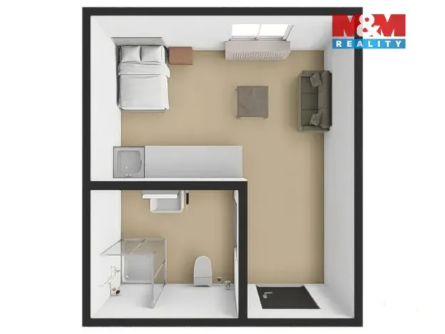 Pronájem bytu 1+kk, Hradec Králové - Kukleny, Pražská třída, 13 m2
