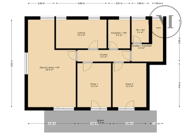 Prodej bytu 4+kk, Vráto, 99 m2