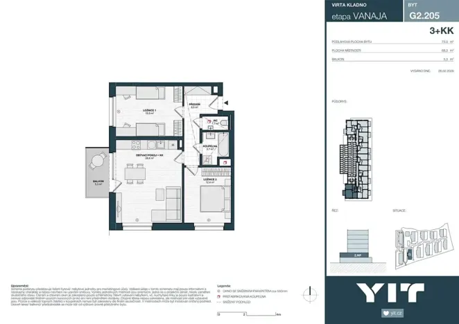 Prodej bytu 3+kk, Kladno, Unhošťská, 68 m2