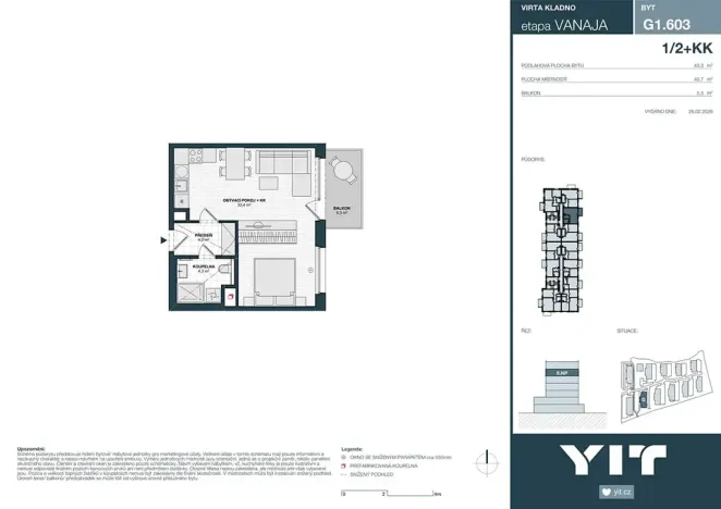 Prodej bytu 1+kk, Kladno, Unhošťská, 41 m2