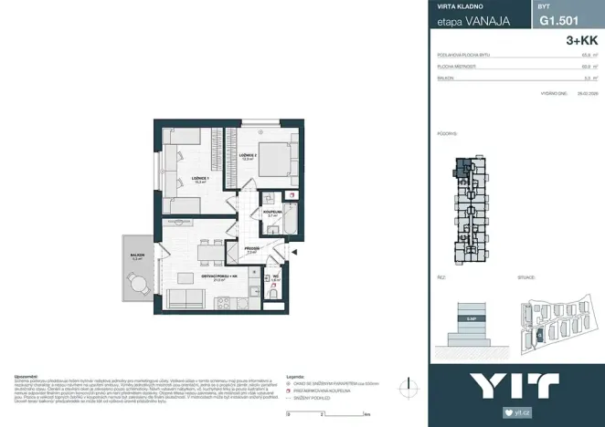 Prodej bytu 3+kk, Kladno, Unhošťská, 61 m2