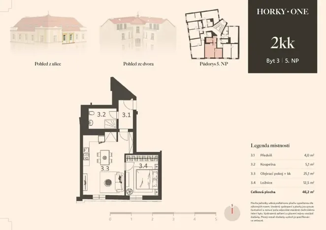 Prodej bytu 2+kk, Praha - Nusle, V Horkách, 46 m2