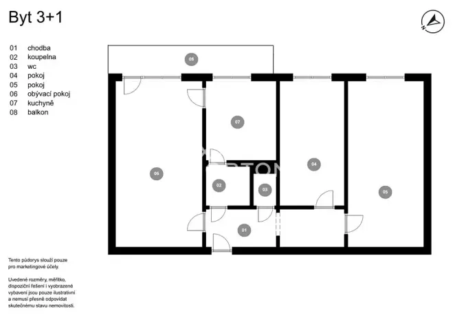 Prodej bytu 3+1, Praha - Krč, Točitá, 77 m2