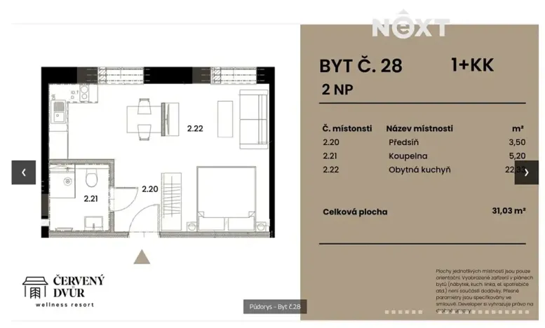 Prodej bytu 1+kk, Rapotín, Výzkumníků, 31 m2