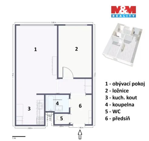 Prodej bytu 2+kk, Praha - Černý Most, Vašátkova, 45 m2