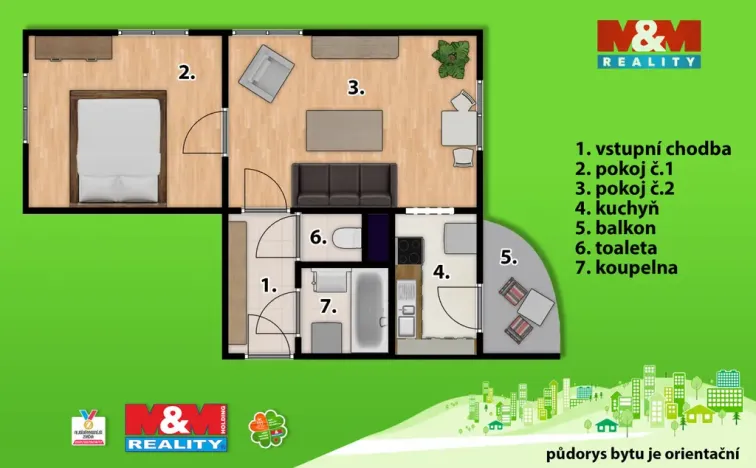 Pronájem bytu 2+1, Holice, Ottmarova, 62 m2