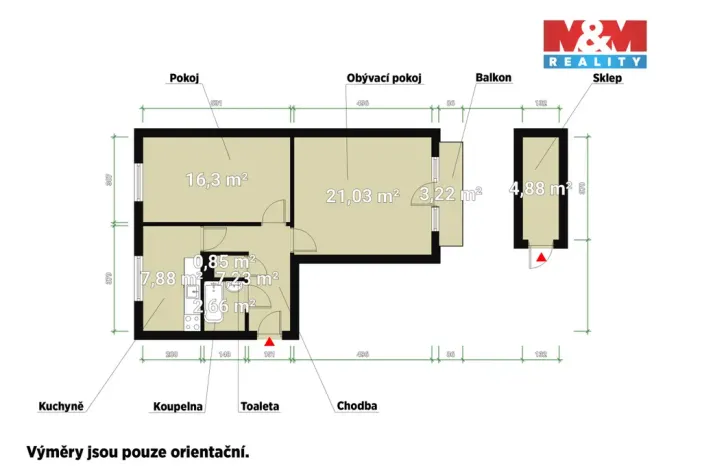 Prodej bytu 2+1, Vejprnice, Plzeňská, 56 m2