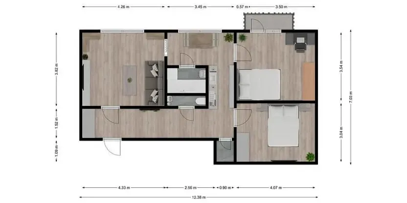 Pronájem bytu 3+1, Brno - Slatina, Mikulčická, 71 m2