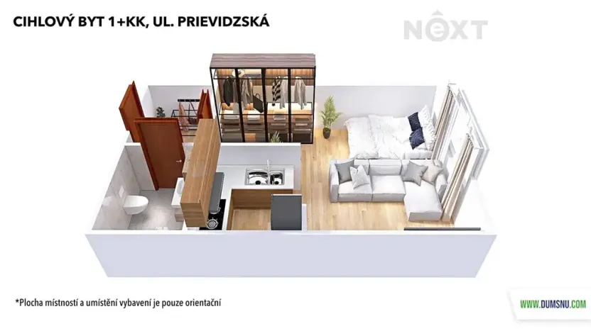 Pronájem bytu 1+kk, Šumperk, Prievidzská, 35 m2
