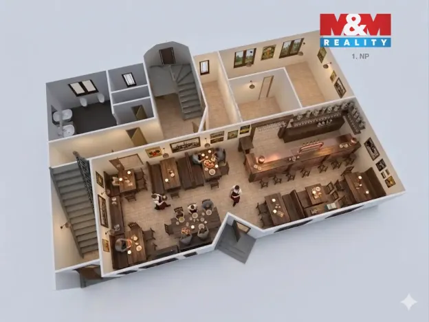 Prodej restaurace, Chomutov, Husova, 308 m2