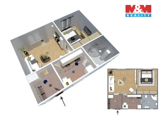 Pronájem bytu 2+kk, Praha - Strašnice, U trati, 46 m2