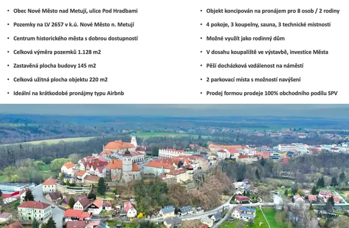 Prodej ubytování, Nové Město nad Metují, Pod Hradbami, 220 m2