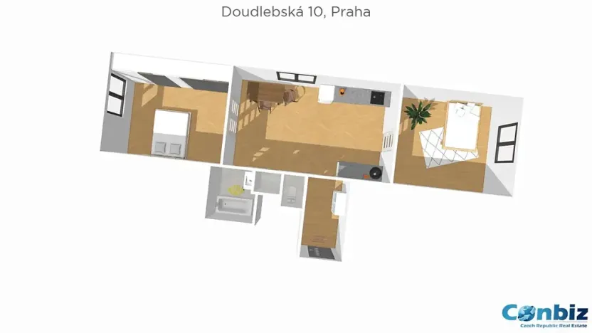 Pronájem bytu 2+1, Praha - Nusle, Doudlebská, 60 m2