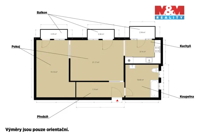 Pronájem bytu 2+kk, Mariánské Lázně, Třebízského, 67 m2