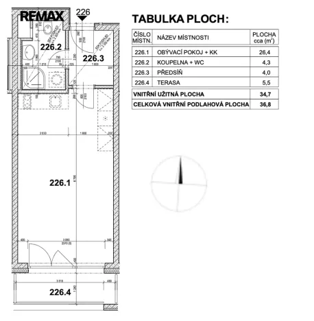Pronájem bytu 1+kk, Praha - Hloubětín, Poděbradská, 37 m2