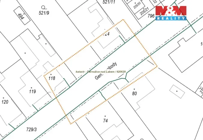 Prodej pozemku pro bydlení, Černožice, Gen. Svobody, 1025 m2