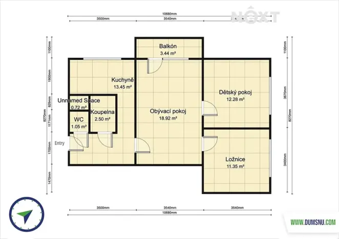 Pronájem bytu 3+1, Zábřeh, Křížkovského, 62 m2