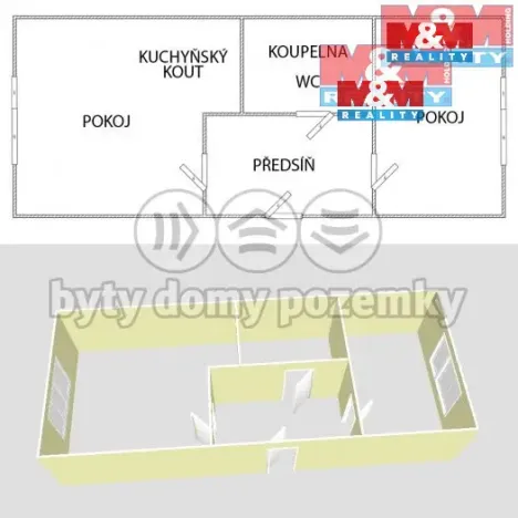Prodej bytu 2+kk, Jablonec nad Nisou - Mšeno nad Nisou, Boženy Němcové, 40 m2