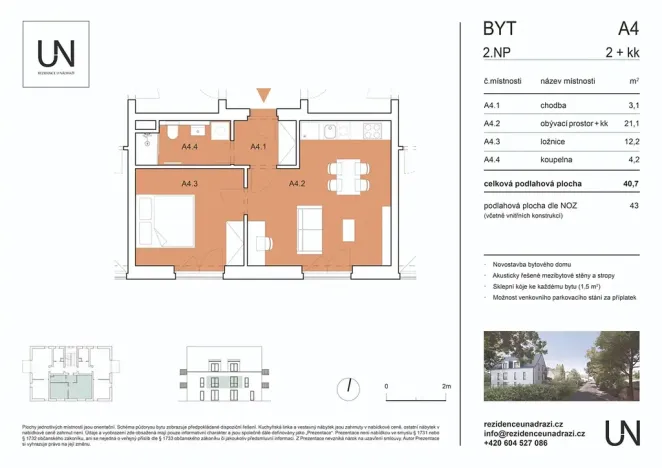 Pronájem bytu 2+kk, Třeboň, Za nádražím, 41 m2