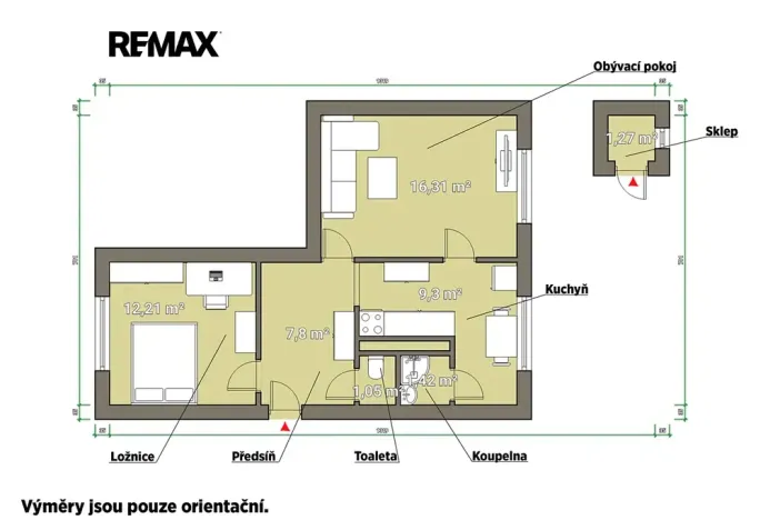 Pronájem bytu 2+1, Kaznějov, Poštovní, 48 m2