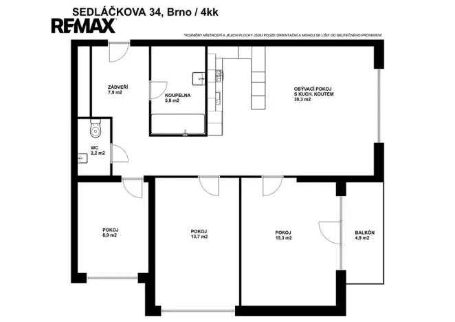 Prodej bytu 4+kk, Brno, Sedláčkova, 84 m2