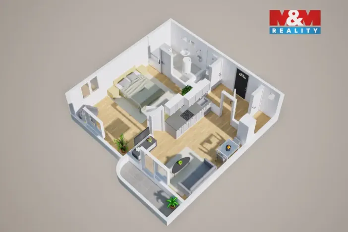 Prodej bytu 1+1, Ústí nad Labem - Klíše, Mezidomí, 47 m2