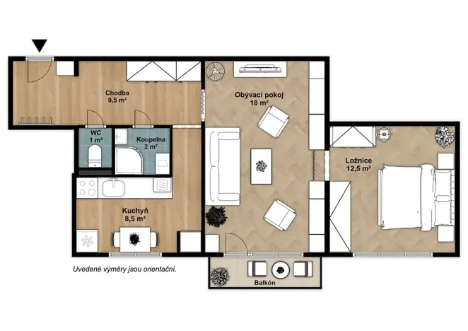 Prodej bytu 2+1, Bruntál, Jiráskova, 51 m2