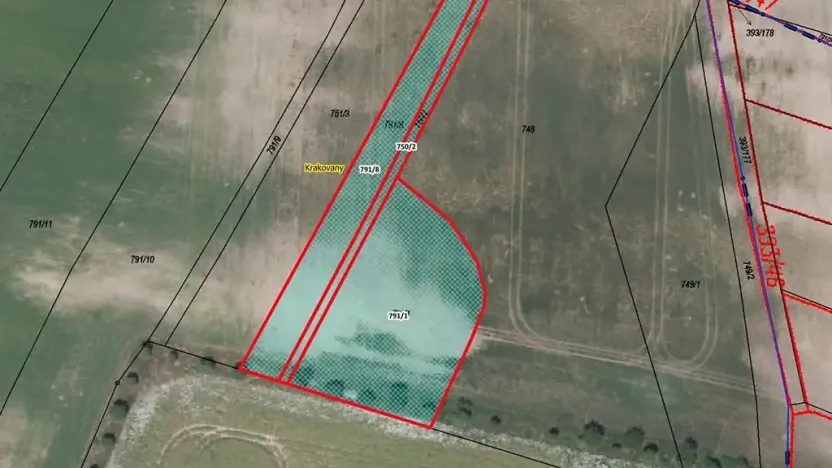 Prodej pozemku, Krakovany, 3151 m2