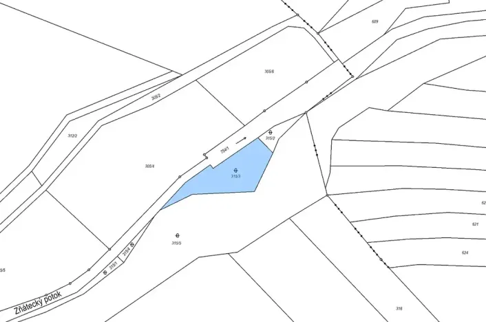 Dražba pozemku, Sedlec, 798 m2