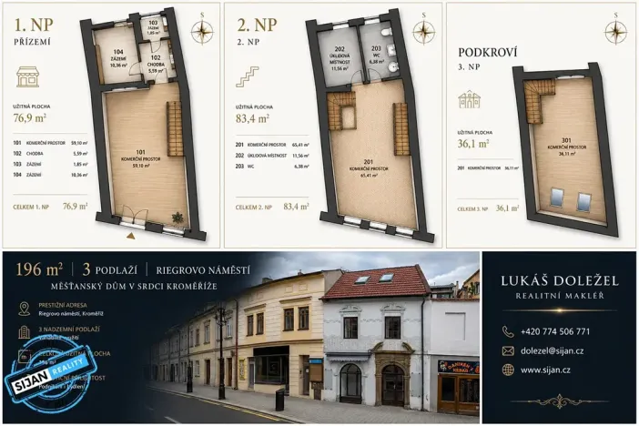 Prodej obchodního prostoru, Kroměříž, Kovářská, 196 m2
