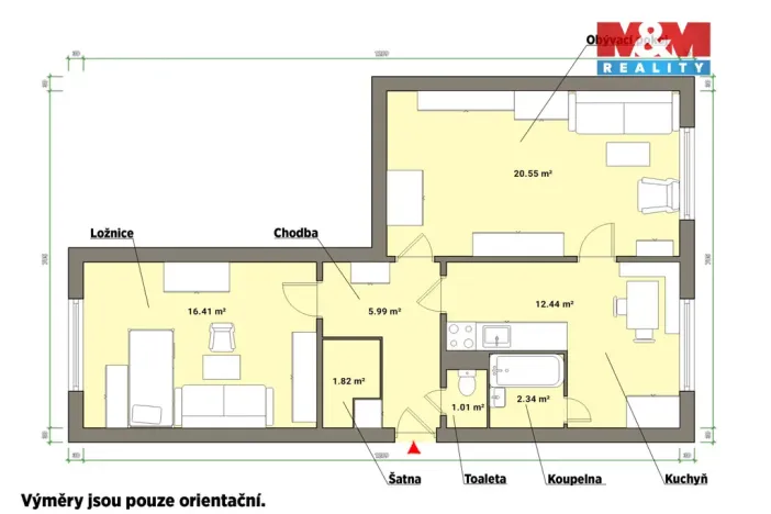 Pronájem bytu 2+1, Mariánské Lázně - Úšovice, Hroznatova, 60 m2