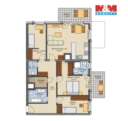 Prodej bytu 4+kk, Praha, Nad Krocínkou, 107 m2