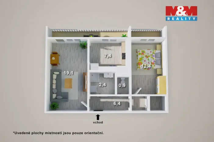 Prodej bytu 2+1, Teplice - Trnovany, Jana Koziny, 61 m2