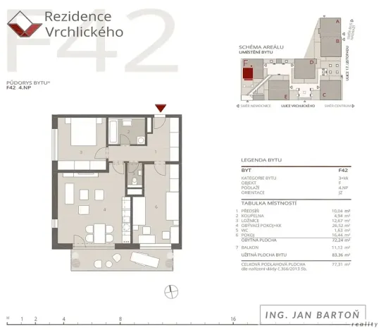 Pronájem bytu 3+kk, Jihlava, Vrchlického, 83 m2