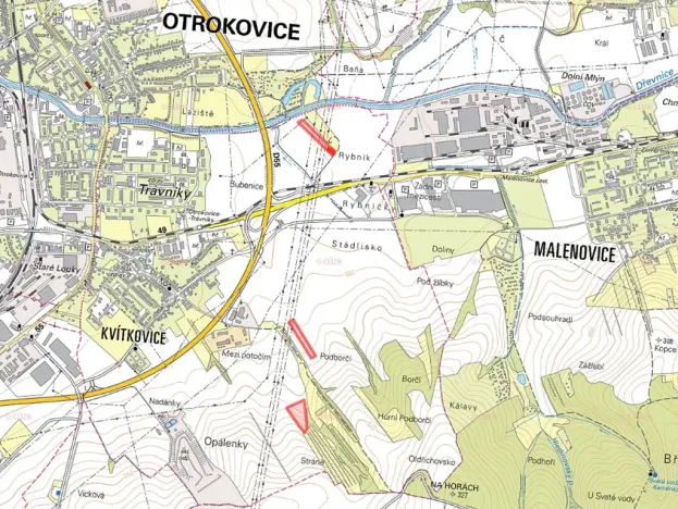 Prodej pole, Otrokovice, 33812 m2