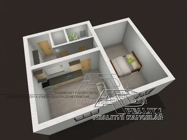 Pronájem bytu 1+1, České Budějovice, 44 m2