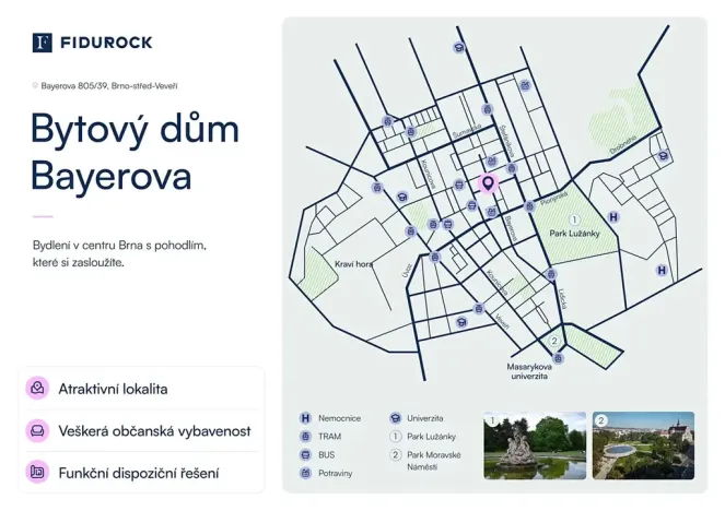 Prodej bytu 3+kk, Brno, Bayerova, 73 m2
