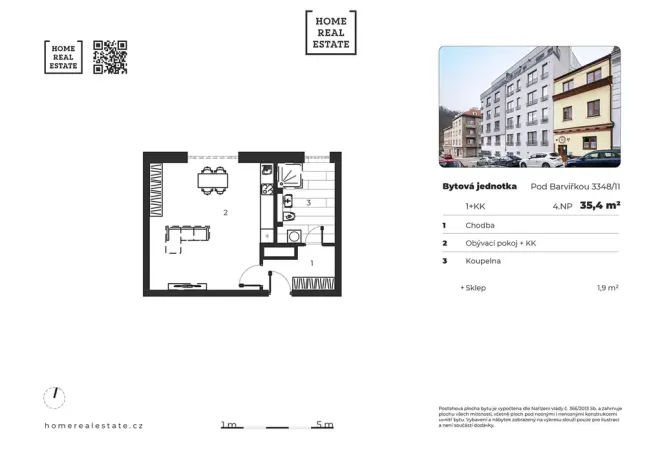 Prodej bytu 1+kk, Praha - Smíchov, Pod Barvířkou, 36 m2