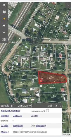 Prodej pozemku pro bydlení, Rokycany, 905 m2