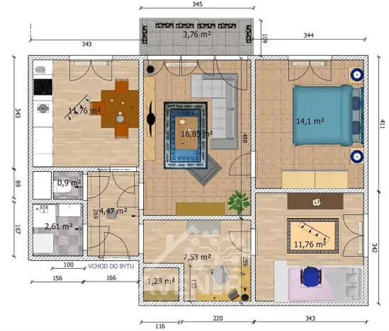 Pronájem bytu 3+1, Liberec, U Mlékárny, 72 m2