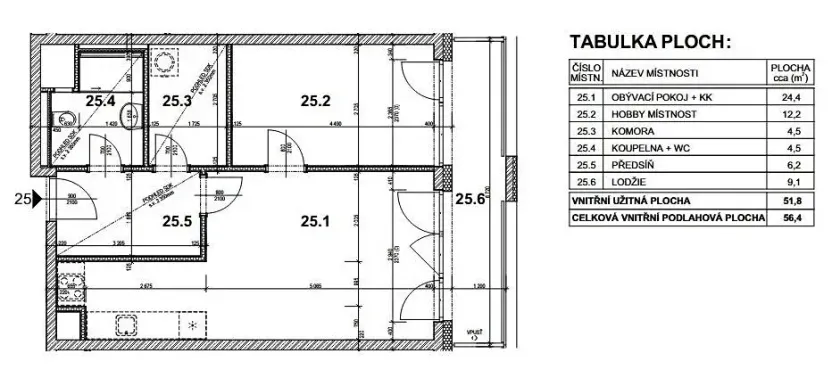 Pronájem bytu 2+kk, Praha - Hloubětín, Poděbradská, 52 m2