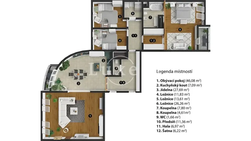 Pronájem bytu 4+1, Praha - Břevnov, Slavníkova, 294 m2